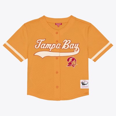 Tampa Bay Buccaneers Mitchell & Ness Women's Plus Size Retro Roots Baseball Jersey - Orange