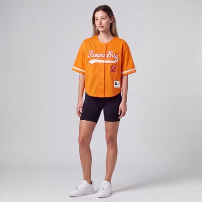 Tampa Bay Buccaneers Mitchell & Ness Women's Retro Roots Baseball Jersey - Orange