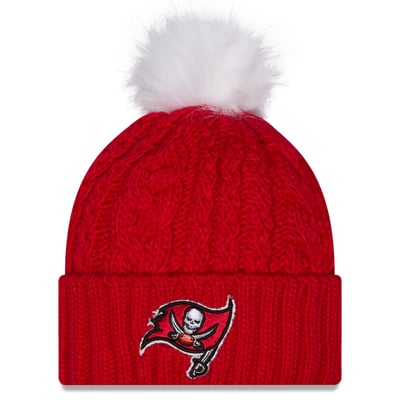 Tampa Bay Buccaneers New Era Women's Single Knit Hat with Pom - Red