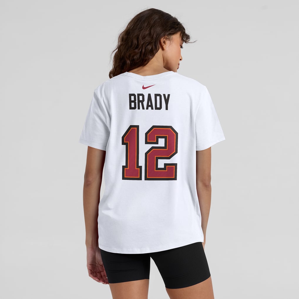Women's Tampa Bay Buccaneers Tom Brady Bling V-Neck Shirt – Black – Sizes S To 4XL
