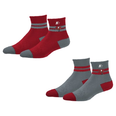 Tampa Bay Buccaneers Starter Women's Cozy Cuff Stripes Quarter-Length Plush Socks