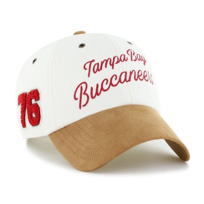 Tampa Bay Buccaneers Stoney Clover Lane x '47 Women's Cursive Clean Up Adjustable Hat - Cream/Tan