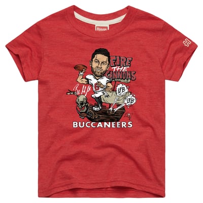 Baker Mayfield Tampa Bay Buccaneers Homage Youth Caricature T-Shirt - Red