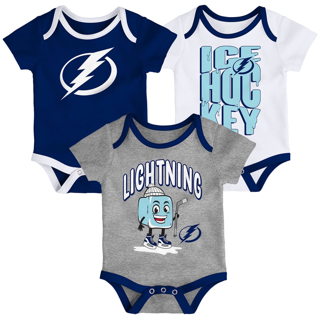 Tampa Bay Lightning Outerstuff Infant & Newborn Triple Header Three-Piece Bodysuit Set