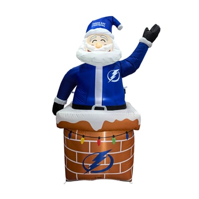 Tampa Bay Lightning Logo Brands Santa in Chimney Yard Inflatable