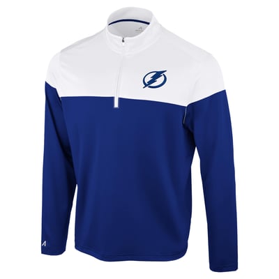 Tampa Bay Lightning Antigua Hinder Quarter-Zip Pullover - Blue/White