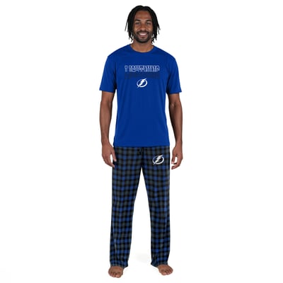  Tampa Bay Lightning Concepts Sport T-Shirt & Flannel Pants Set - Blue
