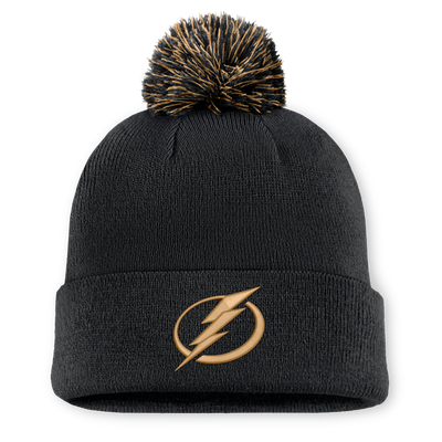 Tampa Bay Lightning Fanatics Military Appreciation Authentic Pro Cuffed Knit Hat with Pom - Black