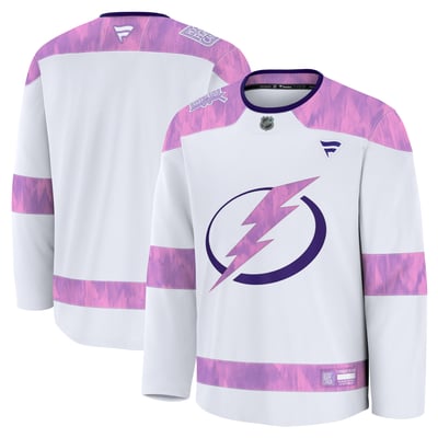  Tampa Bay Lightning Fanatics Hockey Fights Cancer Practice Jersey - White