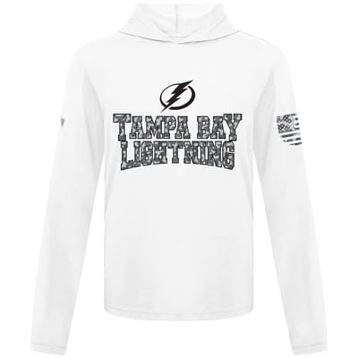 Tampa Bay Lightning Levelwear Anthem Camo Long Sleeve Hooded T-Shirt - White