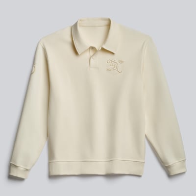 Tampa Bay Lightning lululemon Smooth Double-Knit Long-Sleeve Polo - Coconut Ivory