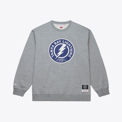 Tampa Bay Lightning Mitchell & Ness Walk-Off Logo Fleece Crewneck Sweatshirt - Heather Gray