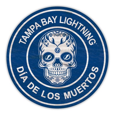 Tampa Bay Lightning 12" Sugar Skull Circle Sign