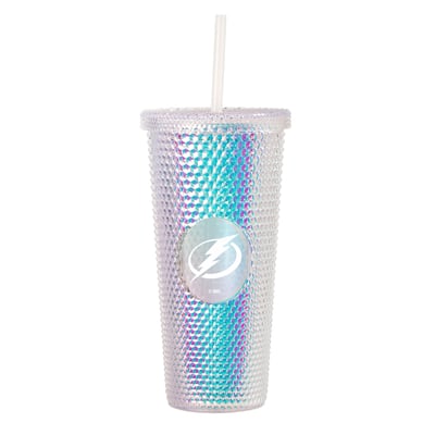 Tampa Bay Lightning 24oz. Iridescent Studded Travel Tumbler with Straw