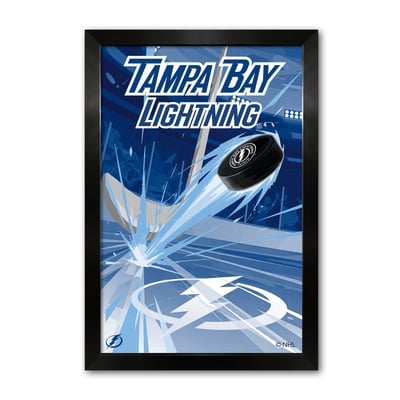 Tampa Bay Lightning 27" x 39" Framed Hockey Puck Blast Art Print