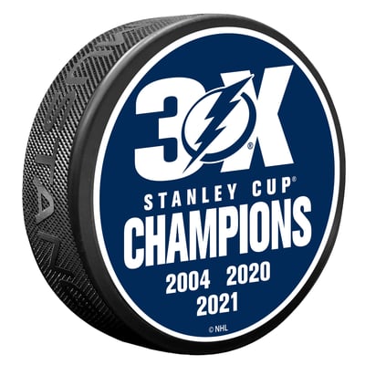 Tampa Bay Lightning 3X Champions Hockey Puck