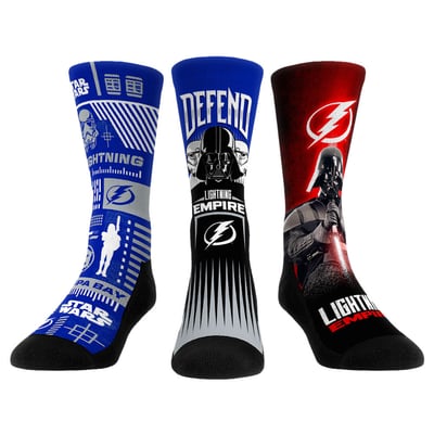  Tampa Bay Lightning Rock Em Unisex Star Wars Three-Pack Crew Socks Set - Blue
