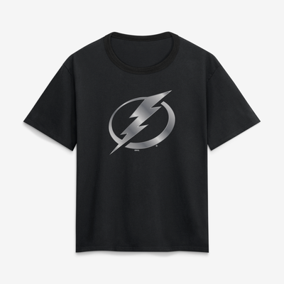 Tampa Bay Lightning Women's Metallic Mascot T-Shirt - Black