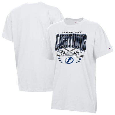Tampa Bay Lightning Champion Women's  Crossing Sticks Oversized T-Shirt - White