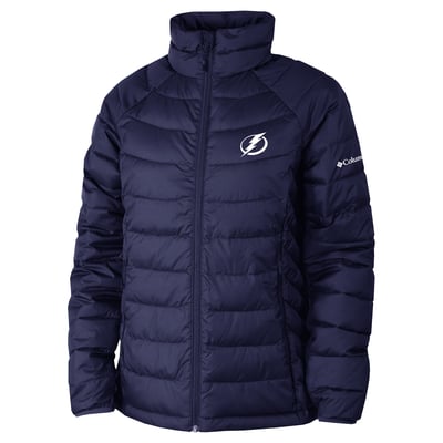  Tampa Bay Lightning Columbia Women's Omni-Heat Powder Lite II Raglan Full-Zip Jacket - Navy