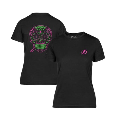 Tampa Bay Lightning Levelwear Women's DOTD Sugar Skull Maddox T-Shirt - Black
