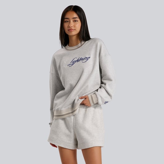 Tampa Bay Lightning lululemon Women's Perfectly Oversized Hip-Length Ringer Sweatshirt - Heathered Core Ultra Light Grey