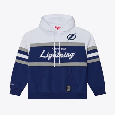  Tampa Bay Lightning Mitchell & Ness Women's Head Coach Hoodie - White/Blue