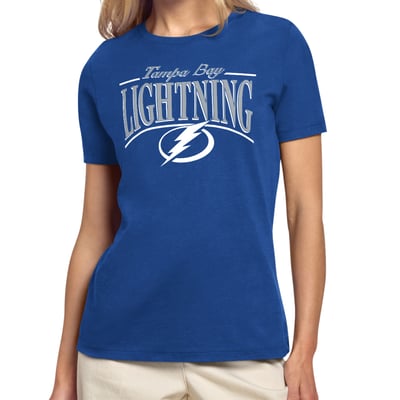 Tampa Bay Lightning Starter Women's Arch Stripe T-Shirt - Royal