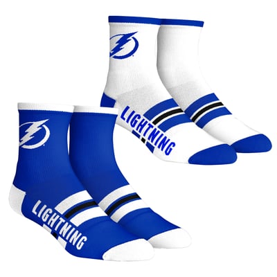  Tampa Bay Lightning Rock Em Youth 2-Pack Multi Stripe Quarter Socks Set