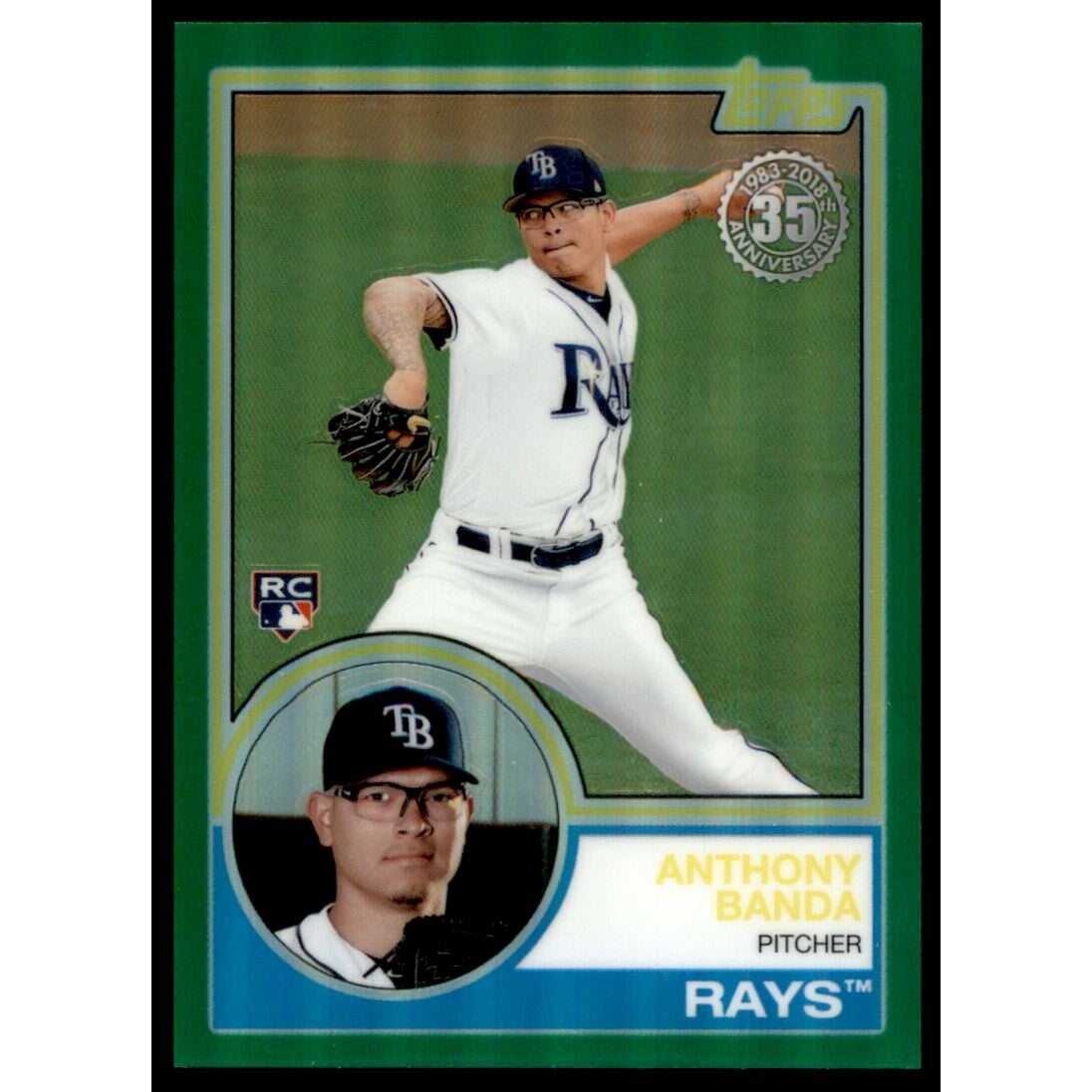 2018 Topps '83 Topps Silver Pack Chrome Green Refractors #68 Anthony Banda