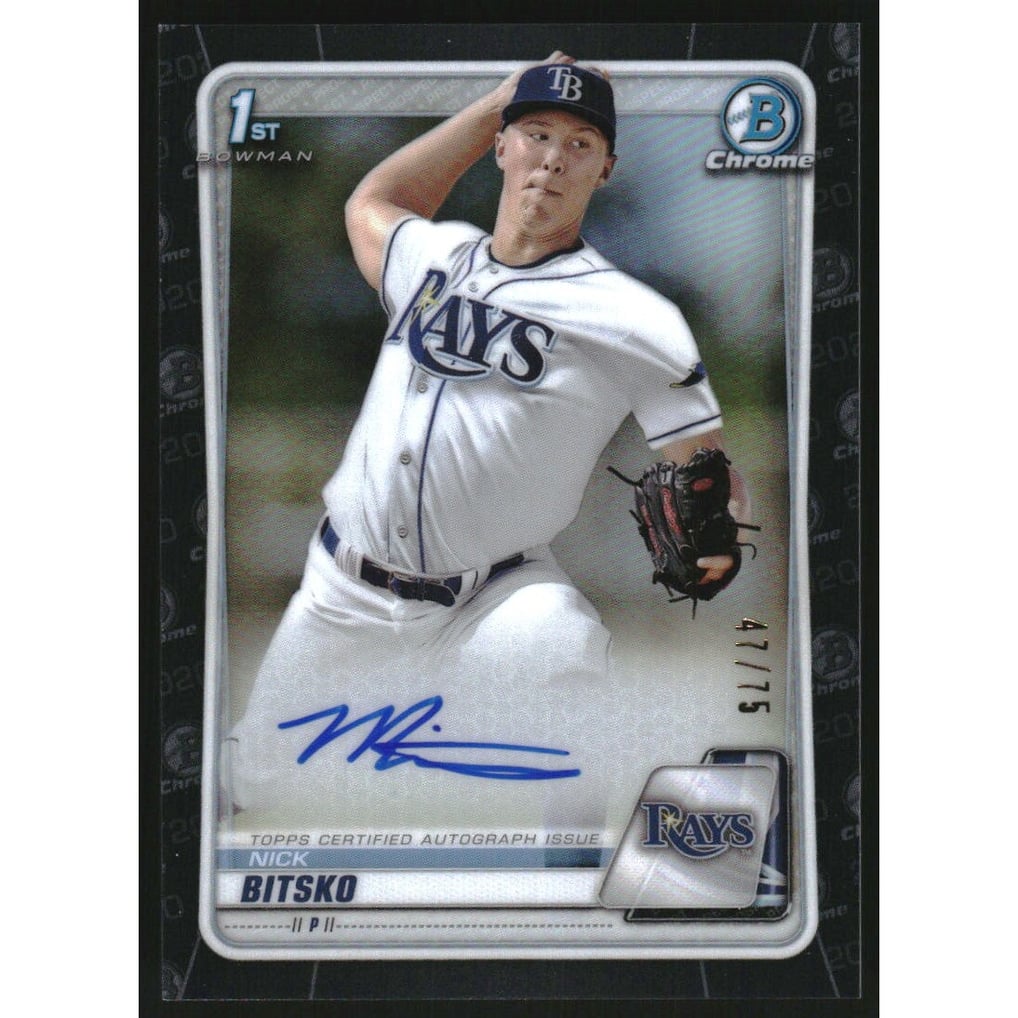 2020 Bowman Chrome Draft Autographs Black Refractors #CDANB Nick Bitsko