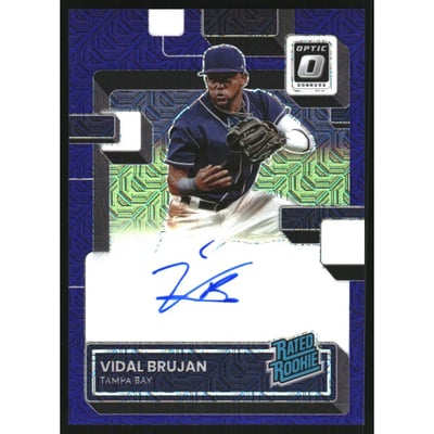 2022 Donruss Optic Rated Rookies Signatures Purple Mojo #8 Vidal Brujan/88