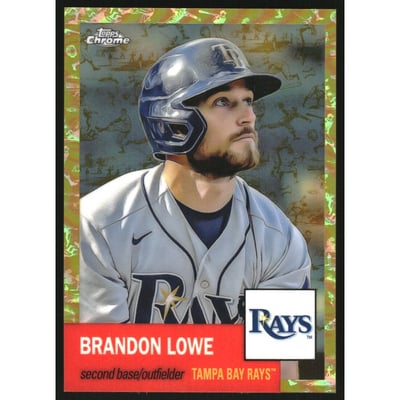 2022 Topps Chrome Platinum Anniversary Platinum Toile Cream Gold Refractors #414 Brandon Lowe