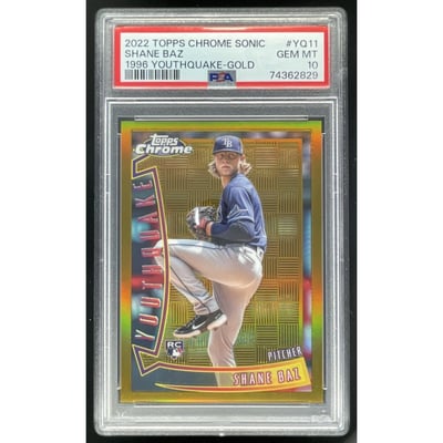 2022 Topps Chrome Sonic 1996 Youthquake Gold #YQ-11 Shane Baz RC /50 PSA 10