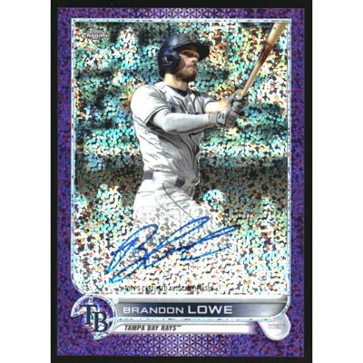 2022 Topps Chrome Veteran Autographs Purple Speckle Refractors #CVABL Brandon Lowe