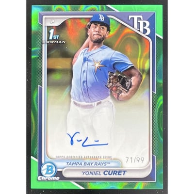 2024 Bowman Chrome Prospect Green Lava #CPA-YCU Yoniel Curet RC Auto /99