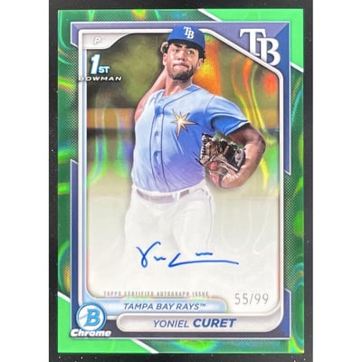 2024 Bowman Chrome Prospect Green Lava #CPA-YCU Yoniel Curet RC Auto /99