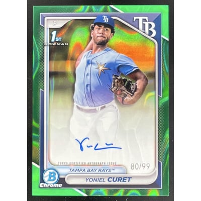 2024 Bowman Chrome Prospect Green Lava #CPA-YCU Yoniel Curet RC Auto /99