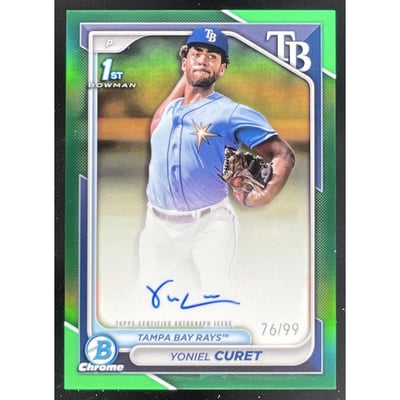 2024 Bowman Chrome Prospect Green #CPA-YCU Yoniel Curet RC Auto /99