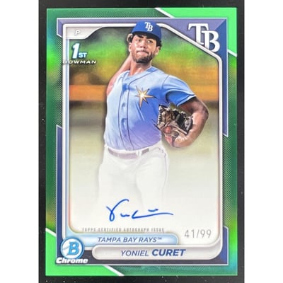 2024 Bowman Chrome Prospect Green #CPA-YCU Yoniel Curet RC Auto /99