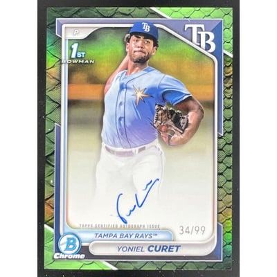 2024 Bowman Chrome Prospect Reptilian Green #CPA-YCU Yoniel Curet Auto /99