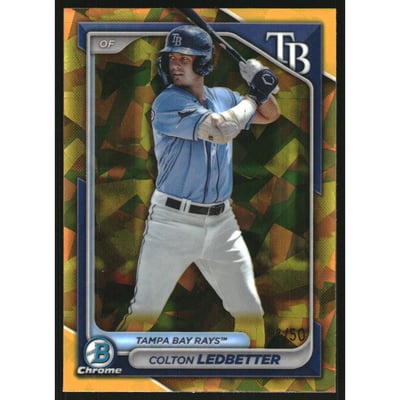 2024 Bowman Chrome Sapphire Prospects Gold Refractors #BCP124 Colton Ledbetter