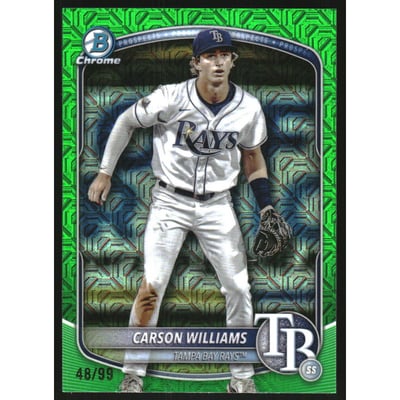 2025 Bowman Chrome Mega Box Prospects Green Refractors #BCP234 Carson Williams
