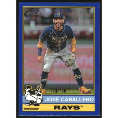 2025 Topps Heritage Chrome Blue Refractors #85 Jose Caballero