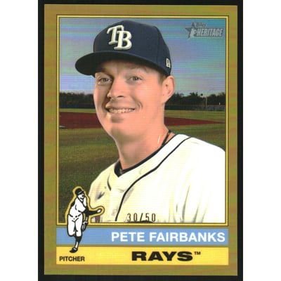 2025 Topps Heritage Chrome Gold Refractors #361 Pete Fairbanks