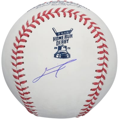 Junior Caminero Tampa Bay Rays Autographed Fanatics Authentic 2026 MLB Home Run Derby Logo Baseball