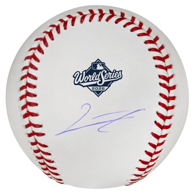 Junior Caminero Tampa Bay Rays Autographed Fanatics Authentic 2026 World Series Logo Baseball