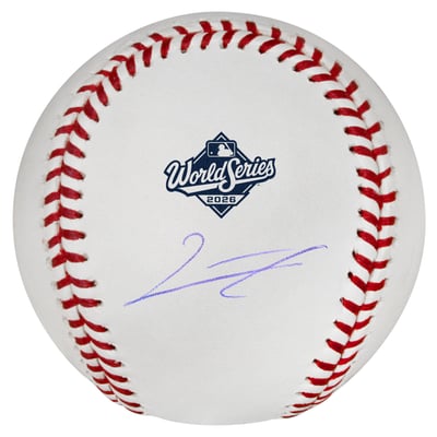 Junior Caminero Tampa Bay Rays Autographed Fanatics Authentic 2026 World Series Logo Baseball