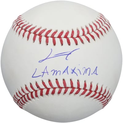 Junior Caminero Tampa Bay Rays Autographed Fanatics Authentic Baseball with "La Maxima" Inscription