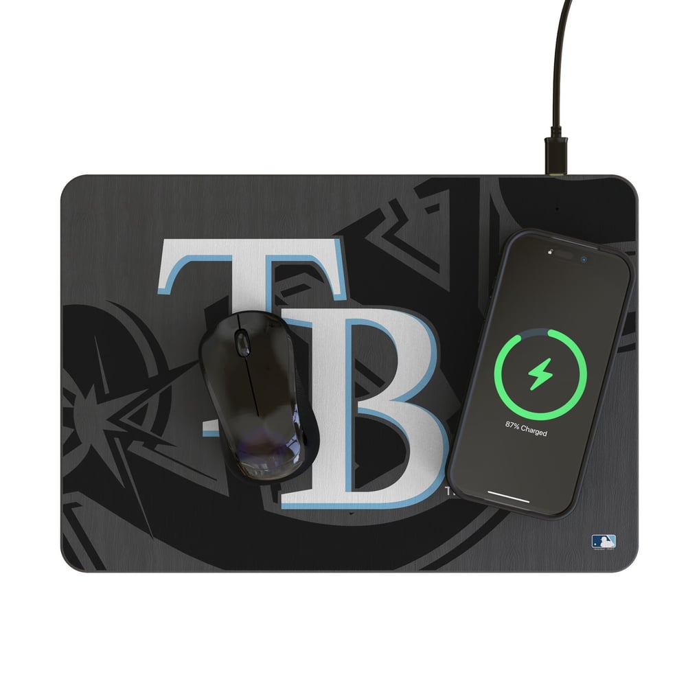 Tampa Bay Rays Keyscaper Personalized 15W Fast Wireless Charger and Mouse Pad